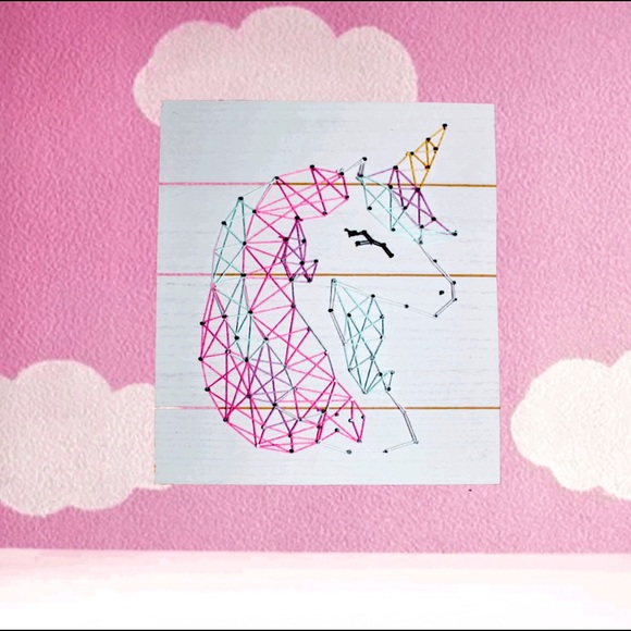 Unicorn string art wooden wall plaque NWT - Picture 3 of 16